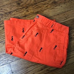 Orange Seahorse Bermuda Shorts